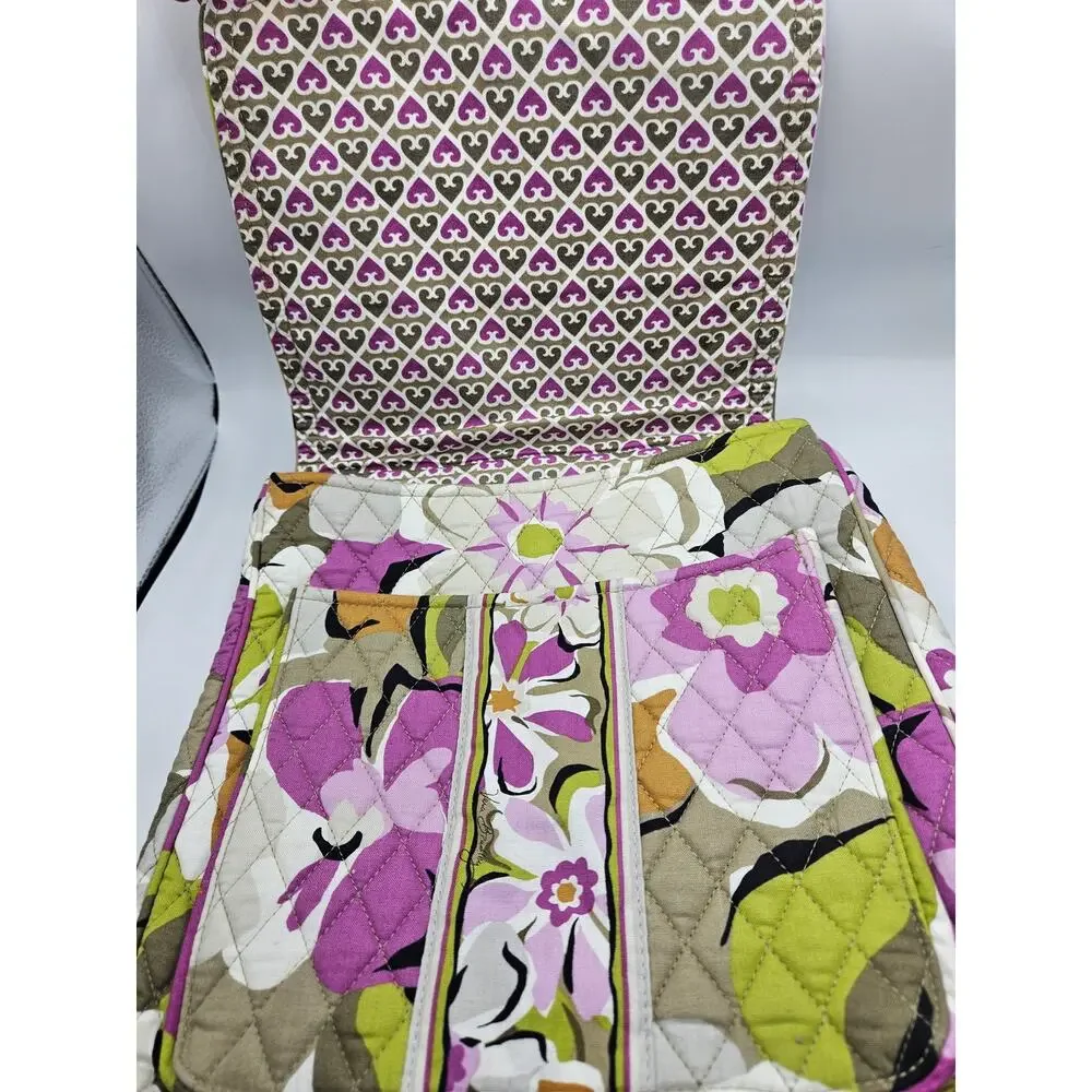 Vera Bradley Portobello Road Crossbody Retired Pattern Purple‎ Green Floral